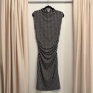 H&M Black and White Geometric Midi Dress